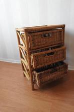 Kast - Rattan - 3 laden, Antiek en Kunst, Curiosa en Brocante