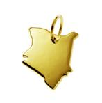 Gouden Landkaart Kenia ketting hanger, Sieraden, Tassen en Uiterlijk, Verzenden, Nieuw