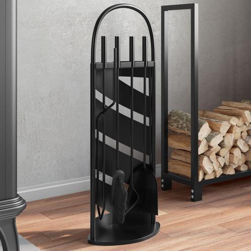 vidaXL 5-delige Haardset 23x15x66 cm staal, Huis en Inrichting, Kachels, Nieuw, Verzenden