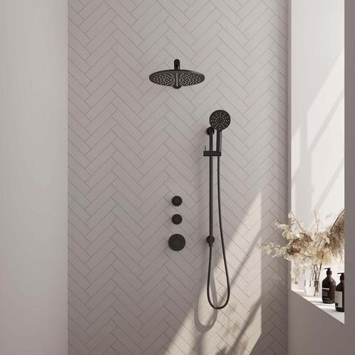 Regendoucheset Inbouw Brauer Black Carving Thermostatisch, Doe-het-zelf en Verbouw, Sanitair, Kraan, Nieuw, Ophalen of Verzenden