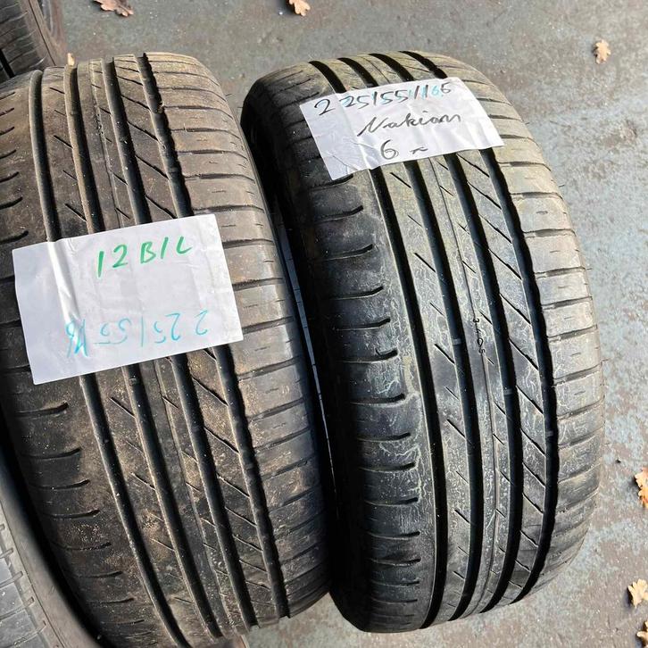 2 x Nokian 225-55-16 Zomerbanden 6mm, Auto-onderdelen, Banden en Velgen, 16 inch, Zomerbanden, 225 mm, Personenwagen, Gebruikt
