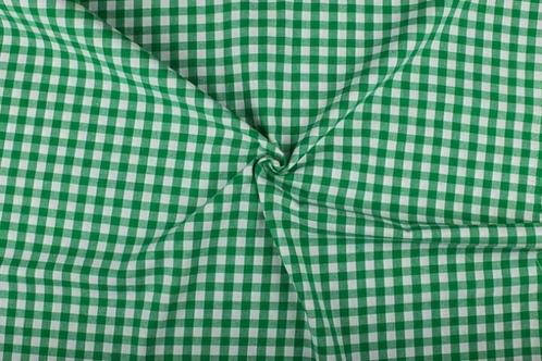 Geruite stof groen wit geruit - 10mm geruit, Hobby en Vrije tijd, Stoffen en Lappen, 120 cm of meer, 200 cm of meer, Groen, Nieuw