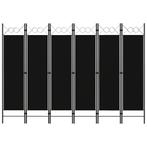 vidaXL Kamerscherm met 6 panelen 240x180 cm zwart, Huis en Inrichting, Woonaccessoires | Kamerschermen, Verzenden, Nieuw