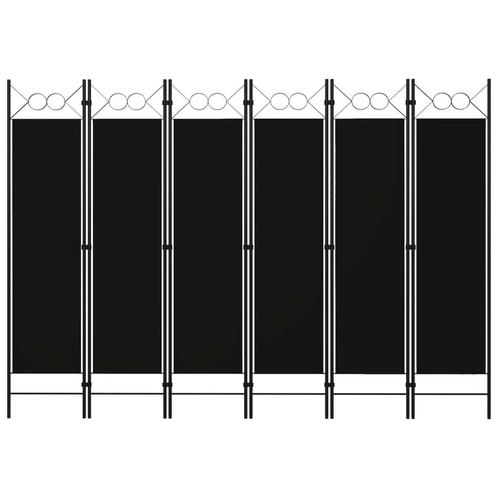 vidaXL Kamerscherm met 6 panelen 240x180 cm zwart, Huis en Inrichting, Woonaccessoires | Kamerschermen, Nieuw, Verzenden