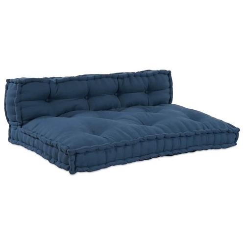 vidaXL Pallet Sofa Kussen 2 pcs Indigo Stof, Huis en Inrichting, Woonaccessoires | Kussens, Nieuw, Verzenden