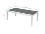 Malaga lounge tuintafel 120x70xH43 cm aluminium wit, Ophalen of Verzenden, Nieuw