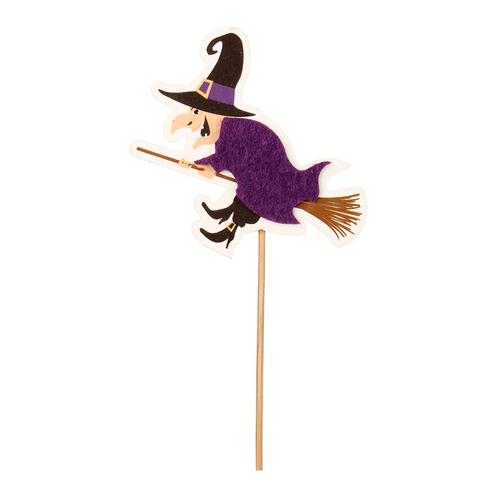 BIJSTEKER HEKS Paars HOUT+ VILT 8X8, 5cm. Halloween heks, Huis en Inrichting, Woonaccessoires | Kunstplanten en Kunstbloemen, Nieuw