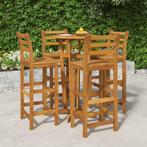 vidaXL 5-delige Tuinbarset massief acaciahout, Tuin en Terras, Verzenden, Nieuw, Hardhout, 4 zitplaatsen
