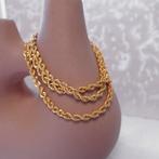 Gouden gedraaide schakel ketting | 67 cm (gouden ketting), Ophalen of Verzenden, Gebruikt, Overige kleuren, Goud