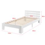 Houten bed Nivala grenen met matras 120x200 cm wit, Nieuw, Verzenden