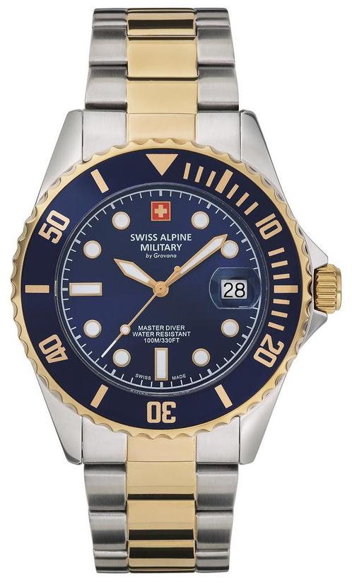 Swiss Alpine Military 7053.1145 Master Diver horloge, Sieraden, Tassen en Uiterlijk, Horloges | Heren, Staal, Nieuw, Staal, Overige merken