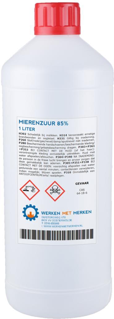 Wmm Chemie Mierenzuur 85 1 liter, fles, Doe-het-zelf en Verbouw, Overige Doe-het-zelf en Verbouw, Nieuw, Verzenden