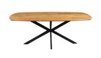 Mangohouten Eettafel Deens Ovaal Tess 220x110 cm (2,5 cm), 200 cm of meer, Nieuw, 100 tot 150 cm, Industriële meubels