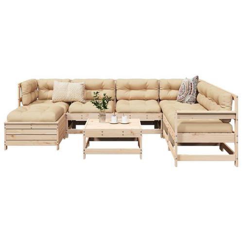 vidaXL 8-delige Loungeset massief grenenhout, Tuin en Terras, Tuinsets en Loungesets, Loungeset, Nieuw, Verzenden