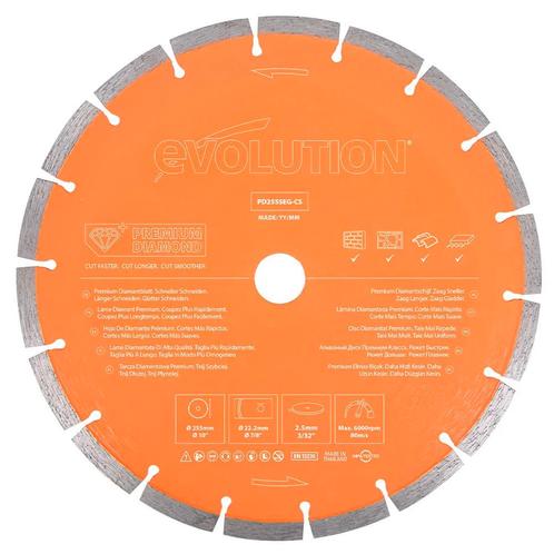 Evolution diamantblad gesegmenteerd Premium 255mm | PD255..., Doe-het-zelf en Verbouw, Gereedschap | Zaagmachines, Overige typen