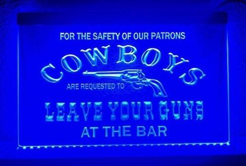 Cowboys leave neon bord lamp LED cafe verlichting reclame li, Verzamelen, Merken en Reclamevoorwerpen, Nieuw, Verzenden