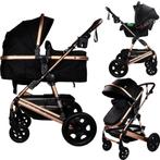 MamaLoes Marly Zwart/Rose 3-in-1 Combi Kinderwagen incl., Kinderen en Baby's, Kinderwagens en Combinaties, Verzenden, Nieuw