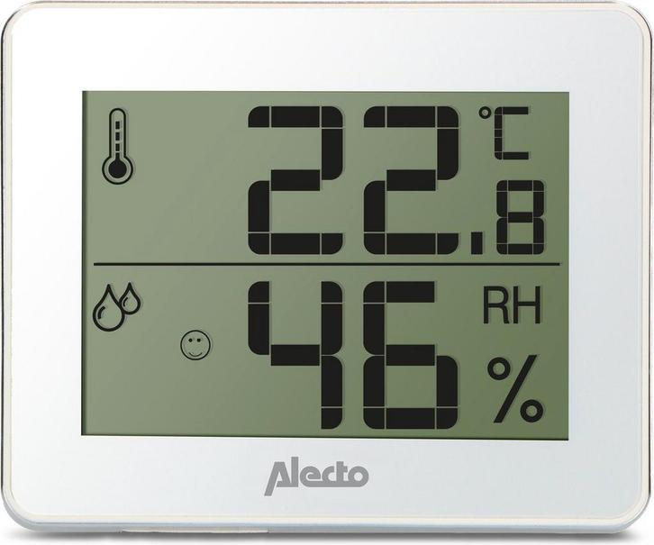 Alecto WS-55 - Thermometer & hygrometer voor binnen - Wit •, Huis en Inrichting, Woonaccessoires | Overige, Zo goed als nieuw