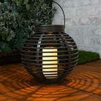 Solar LED Lantaarn Basket Medium Rotanlook, Tuin en Terras, Buitenverlichting, Nieuw, Minder dan 50 watt, Kunststof, Led