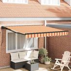 vidaXL Elektrisch Uittrekbaar Zonnescherm Geel en Oranje, Tuin en Terras, Zonneschermen, Verzenden, Nieuw