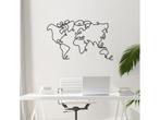 Metalen wanddecoratie Wereldkaart zwart 120x70x1,5 cm, Verzenden, Nieuw