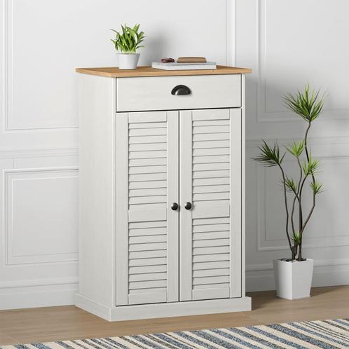 vidaXL Schoenenkast VIGO 60x35x96 cm massief grenenhout wit, Huis en Inrichting, Kasten | Schoenenrekken, Nieuw, Verzenden