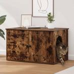vidaXL Kattenhuis Gerookt eiken 85 x 55 x 50 cm Bewerkt hout, Dieren en Toebehoren, Verzenden, Nieuw
