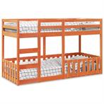 vidaXL Stapelbed massief grenenhout wasbruin 90x200 cm, 90 cm, Eenpersoons, Bruin, Verzenden