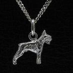 Zilveren Schnauzer dwerg oren gecoupeerd ketting hanger -..., Verzenden, Nieuw