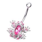 Fako Bijoux® - Navelpiercing - Kikker - Roze, Verzenden, Nieuw