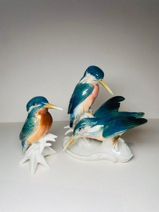Karl Ens, Volkstedt - Beeldje - Kingfishers (2) - Porselein, Antiek en Kunst, Antiek | Glas en Kristal