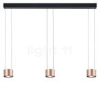Bankamp Impulse Hanglamp LED 3-lichts, rozegoud - In hoogte, Verzenden, Nieuw