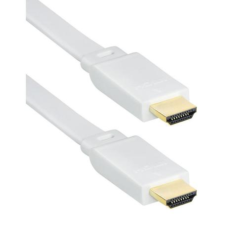 Platte HDMI kabel - versie 1.4 (4K 30Hz) / wit -, Audio, Tv en Foto, Audiokabels en Televisiekabels, Ophalen of Verzenden