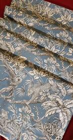 Rara panama stof met Leopardi -300x280cm - blauw duif -, Antiek en Kunst