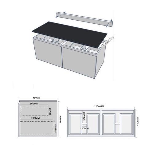 Badmeubel Casajoy Bold Topblad Donkergrijs Onderkast 120 cm, Doe-het-zelf en Verbouw, Sanitair, Ophalen of Verzenden