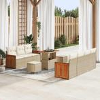 vidaXL Tuin Sofa Set 10 pcs Beige en Crème 90 x 55 x 71 cm, Tuin en Terras, Verzenden, Nieuw, Rotan