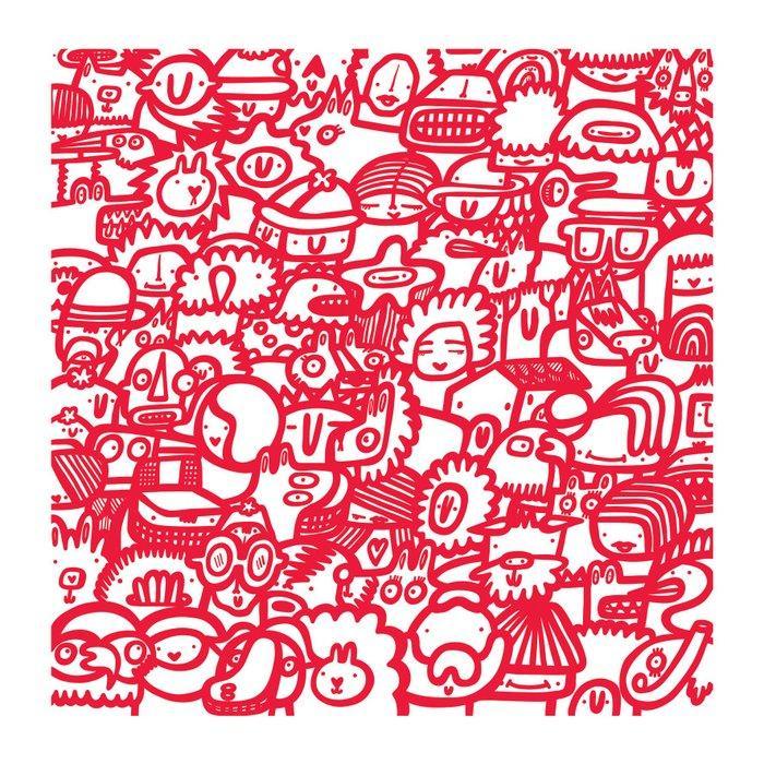 Kev Munday - Smiley Society (Red) - Textured Giclee Print -, Antiek en Kunst, Kunst | Designobjecten