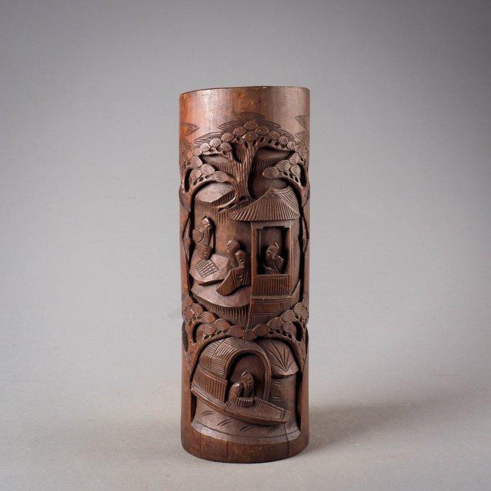 Penselen pot - Bamboe - China - Begin 20e eeuw, Antiek en Kunst, Antiek | Overige Antiek