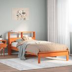 vidaXL Bed met boekenkast zonder matras grenenhout wasbruin, Huis en Inrichting, 90 cm, Eenpersoons, Bruin, Verzenden