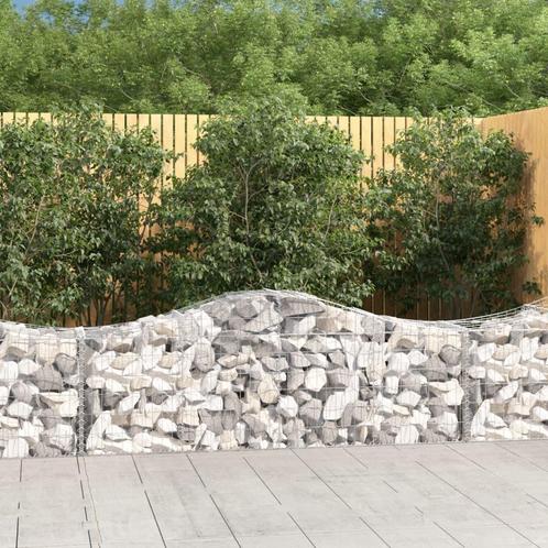 vidaXL Schanskorven 3 st gewelfd 200x50x60/80 cm, Tuin en Terras, Bloembakken en Plantenbakken, 100 cm of meer, Nieuw, Metaal