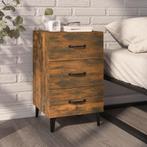 vidaXL Nachtkastje 40x40x66 cm bewerkt hout gerookt, Minder dan 45 cm, Verzenden, Nieuw, 55 tot 70 cm