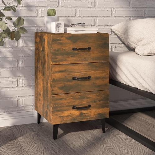 vidaXL Nachtkastje 40x40x66 cm bewerkt hout gerookt, Huis en Inrichting, Slaapkamer | Nachtkastjes, Nieuw, Minder dan 45 cm, Hout