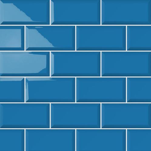 Wandtegel metrotegel 10x20 teal blauw glans wandtegel, Doe-het-zelf en Verbouw, Tegels, Wandtegels, Nieuw, 10 m² of meer, Keramiek