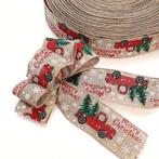 Kerstlint merry christmas - rode pickup met kerstbomen (5, Ophalen of Verzenden, Nieuw