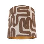 Stoffen lampenkap bruin met beige gestreept 40/40/40, Huis en Inrichting, Lampen | Lampenkappen, Nieuw, Bruin, Modern, 25 tot 50 cm