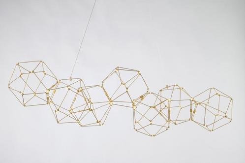 Rietveld Hanglampen - Goud - Metaal, Huis en Inrichting, Lampen | Hanglampen, Verzenden