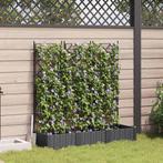 vidaXL Tuindruppel met Trellis 3 pcs Zwart 120 x 40 x 125,5, Verzenden, Nieuw, Minder dan 60 cm