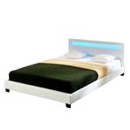 Bed Parijs met LED-verlichting bedbodem 160x200 cm wit, Verzenden, Nieuw
