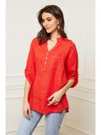 SALE -66% | Joséfine Linnen blouse Bjorg rood | OP=OP, Kleding | Dames, Blouses en Tunieken, Nieuw, Verzenden