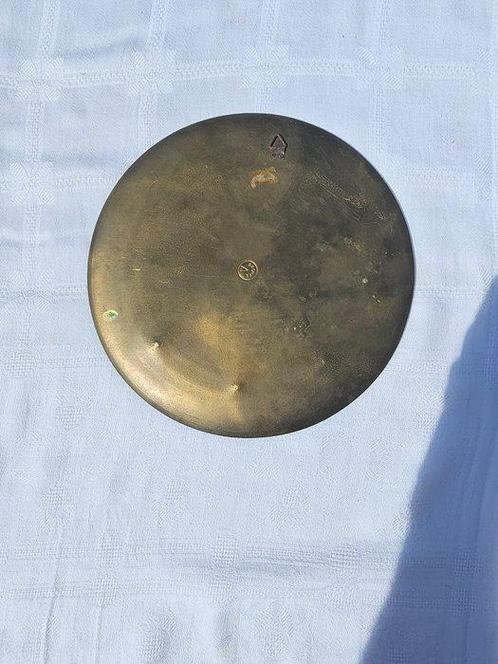 Wandbord - Mandala - 20 cm - Verguld brons - Bronzen bord, Antiek en Kunst, Curiosa en Brocante